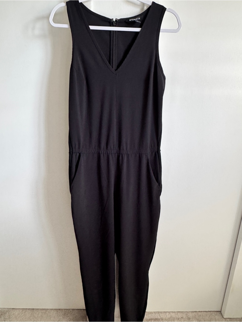 Athleta Brooklyn Black Sleeveless V-Neck Jumpsuit